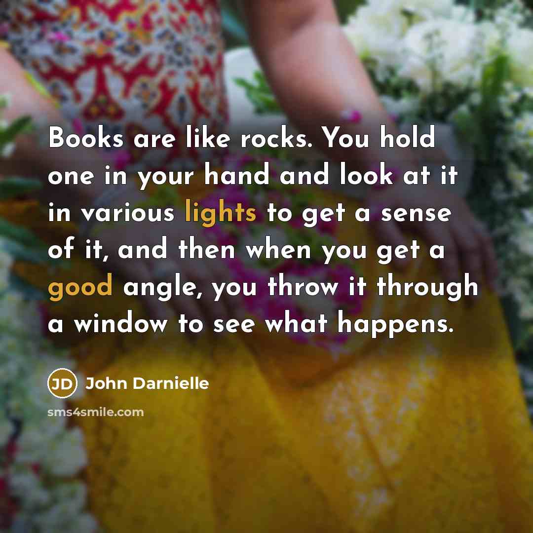 “Books are like rocks. You hold one in your hand…” quote by John Darnielle
