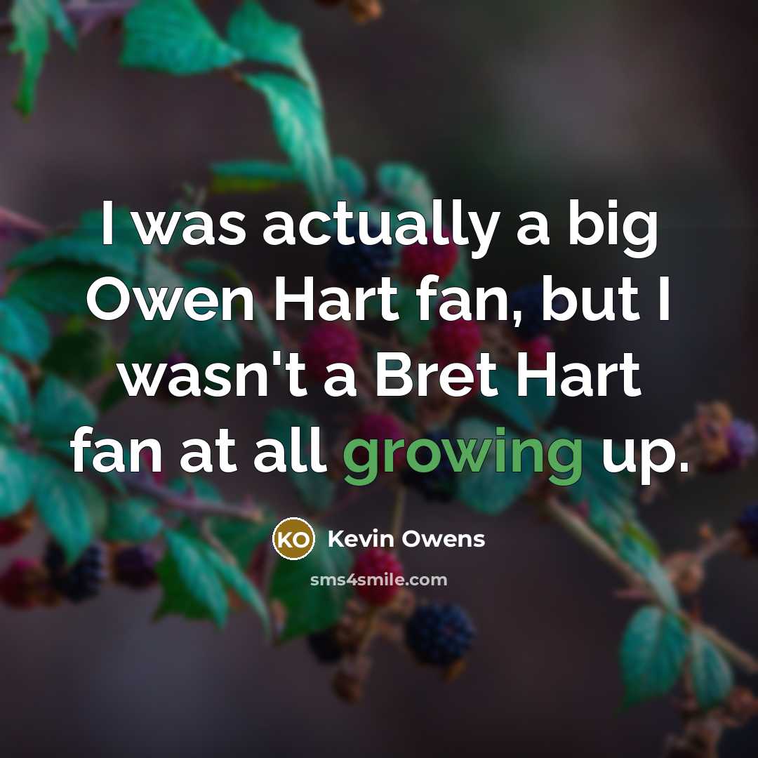 “I was actually a big Owen Hart fan, but I…” quote by Kevin Owens