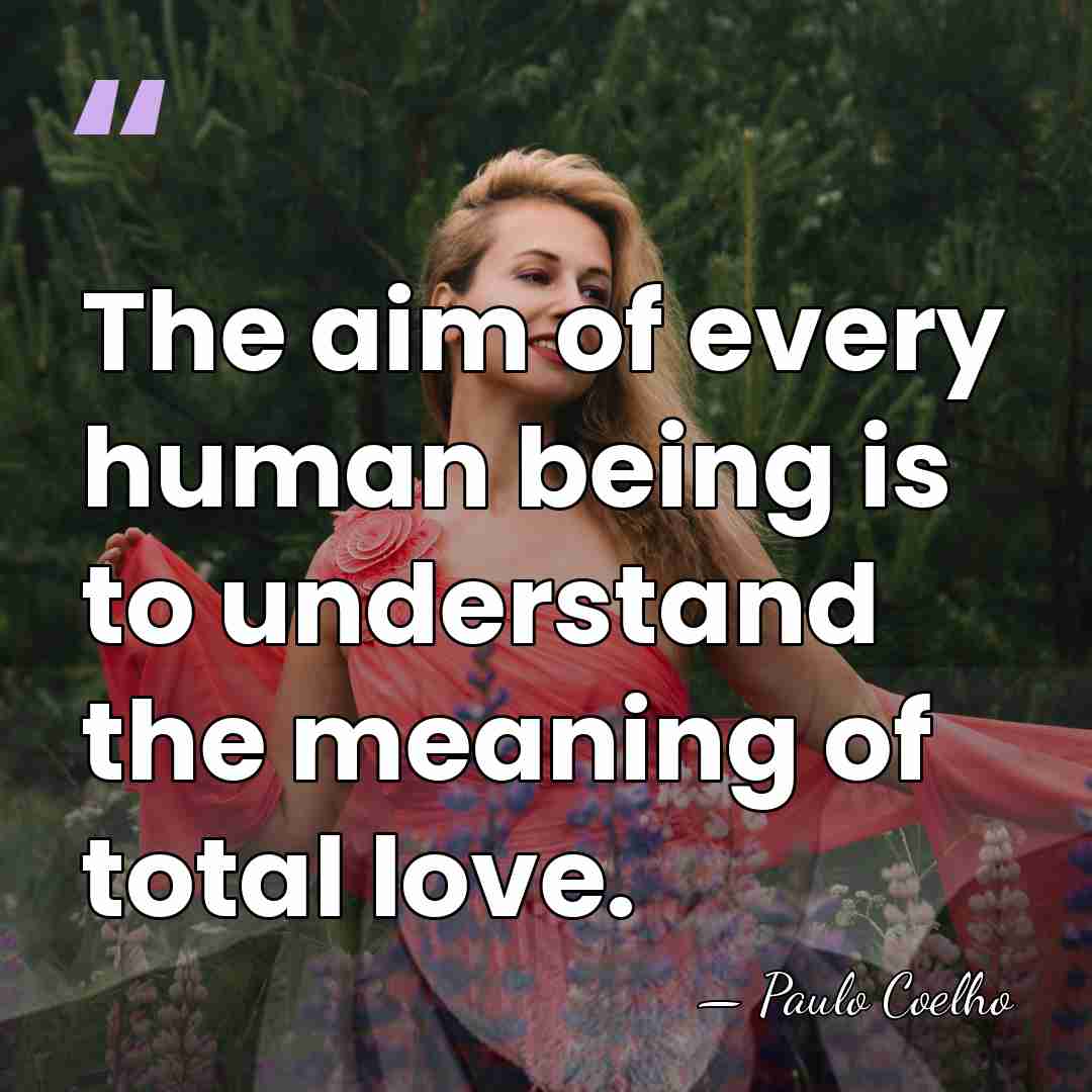 The aim of every human being is to understand the meaning of&hellip; - Paulo Coelho