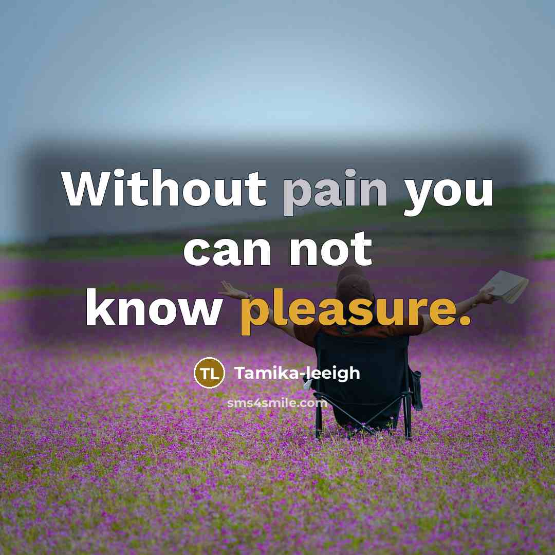 “Without pain you can not know pleasure.” quote by Tamika-leeigh