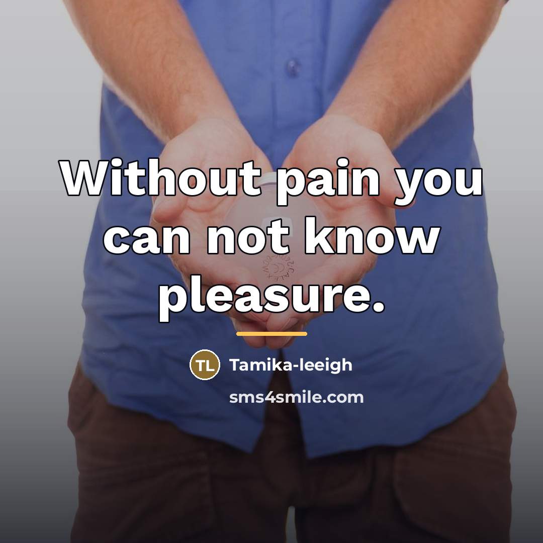 “Without pain you can not know pleasure.…” quote by Tamika-leeigh