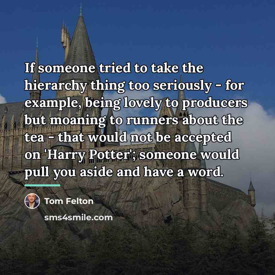 “If someone tried to take the hierarchy thing too seriously…” quote by Tom Felton