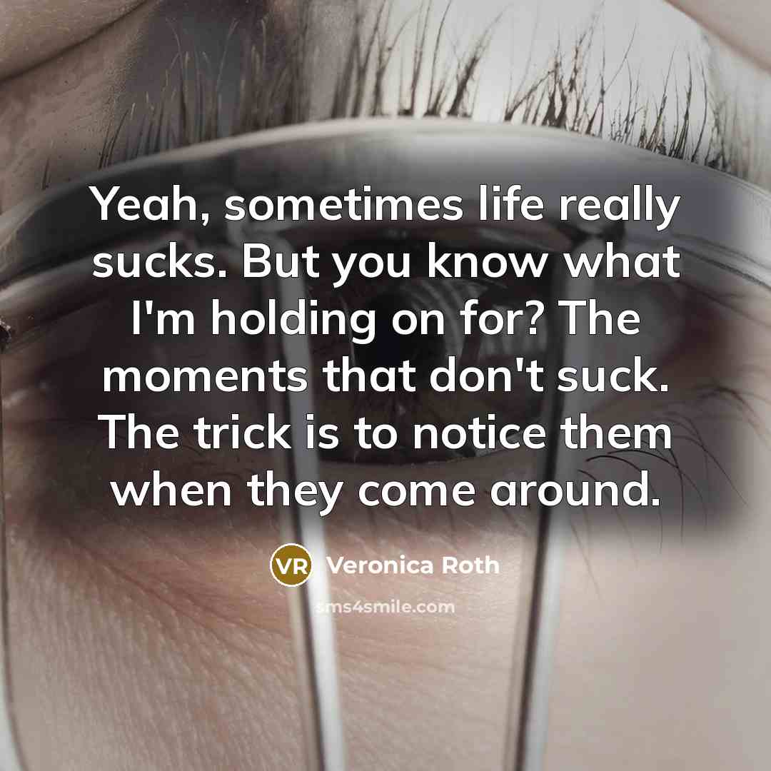 “Yeah, sometimes life really sucks. But you know what I'm…” quote by Veronica Roth