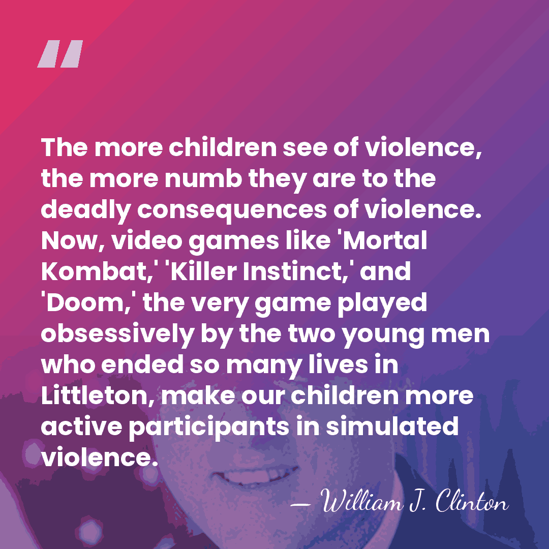 The more children see of violence, the more numb they are to&hellip; - William J. Clinton