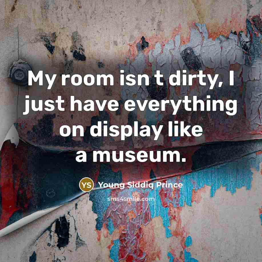 “My room isn t dirty, I just have everything on…” quote by Young Siddiq Prince