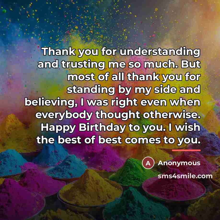 “Thank you for understanding and trusting me so much. But…” quote by Anonymous