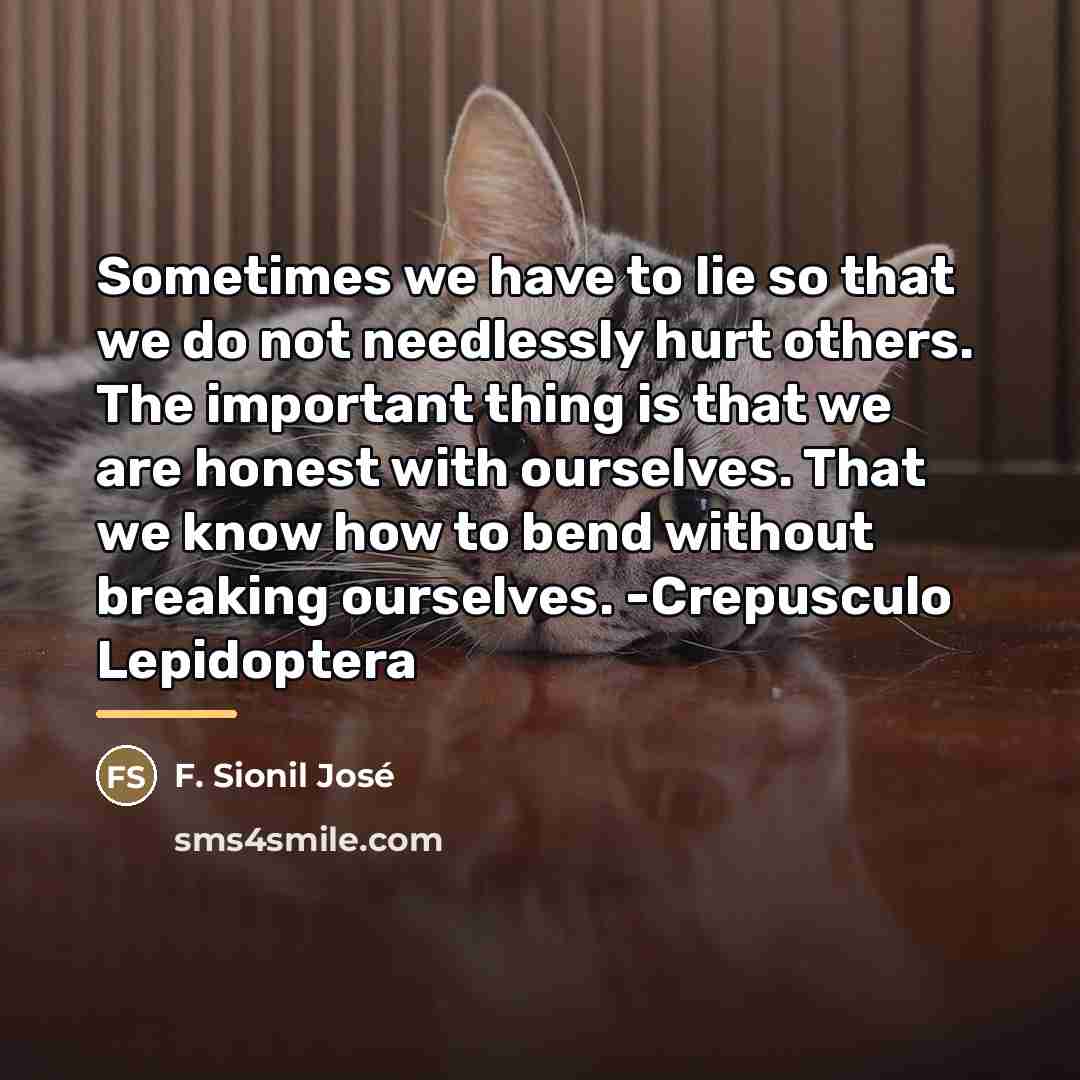 “Sometimes we have to lie so that we do not…” quote by F. Sionil José
