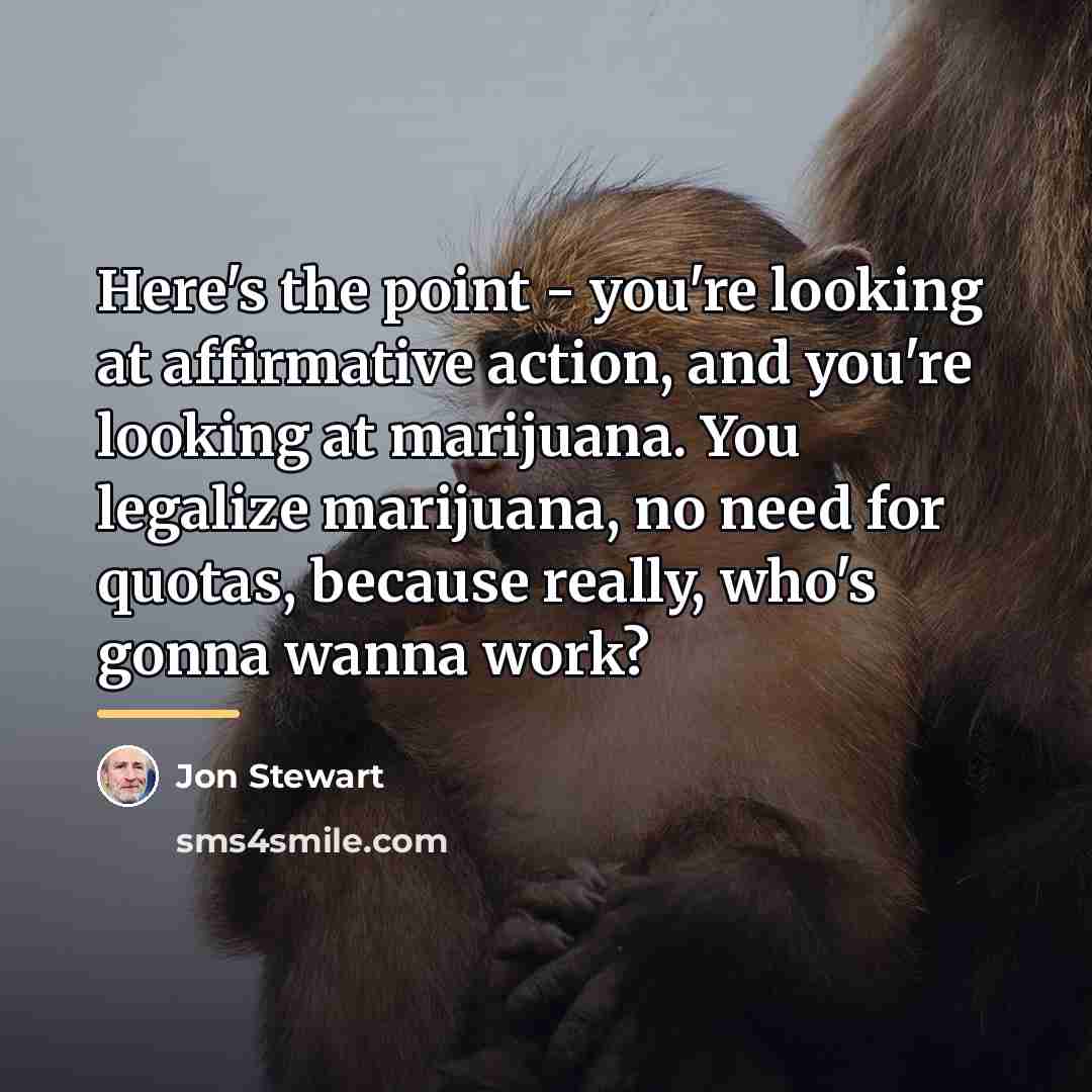 “Here's the point - you're looking at affirmative action, and…” quote by Jon Stewart