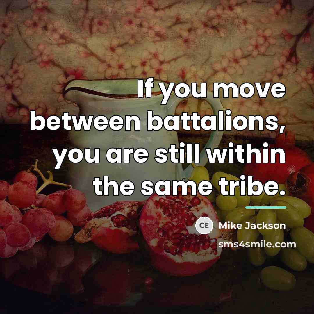 “If you move between battalions, you are still within the…” quote by Mike Jackson