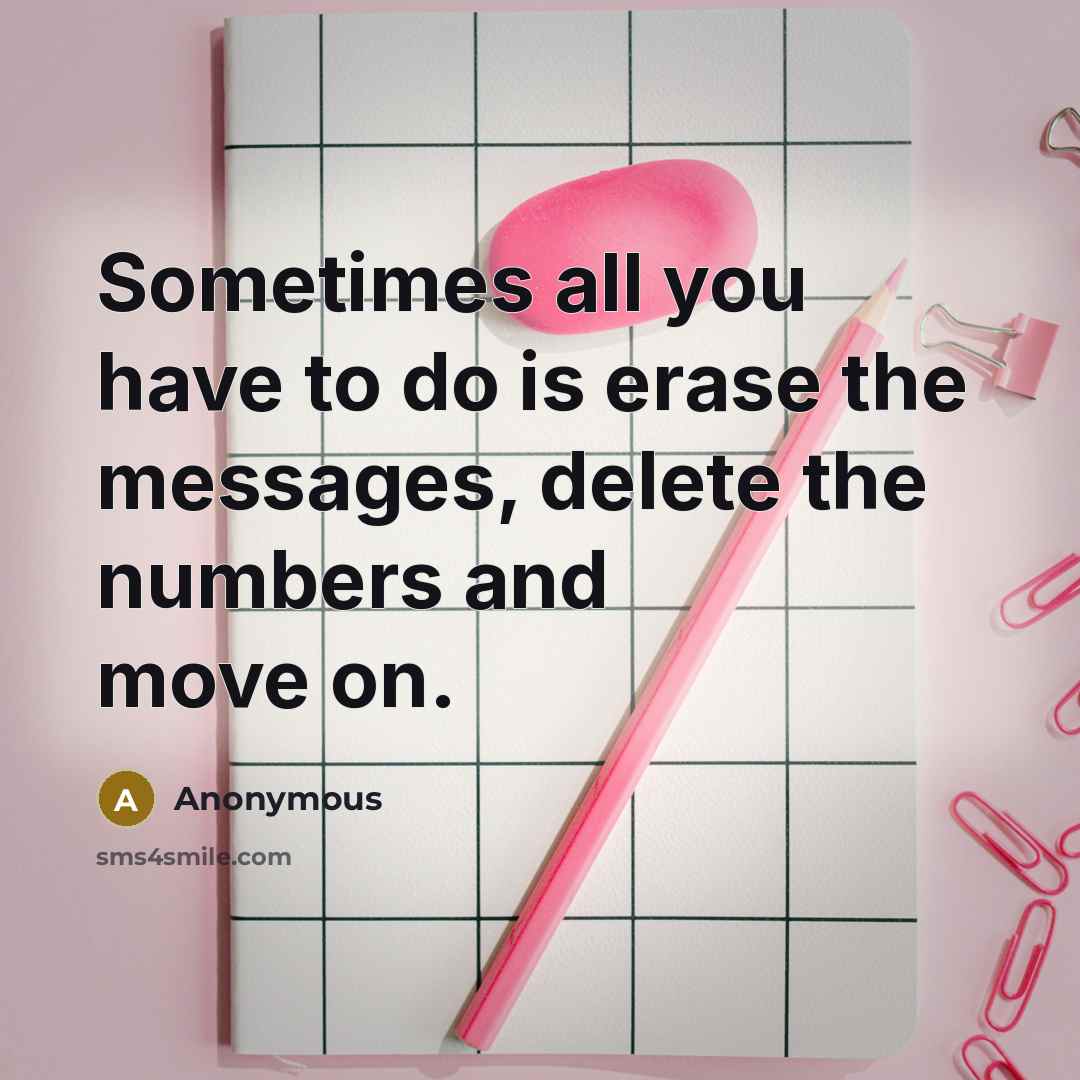 “Sometimes all you have to do is erase the messages,…” quote by Anonymous