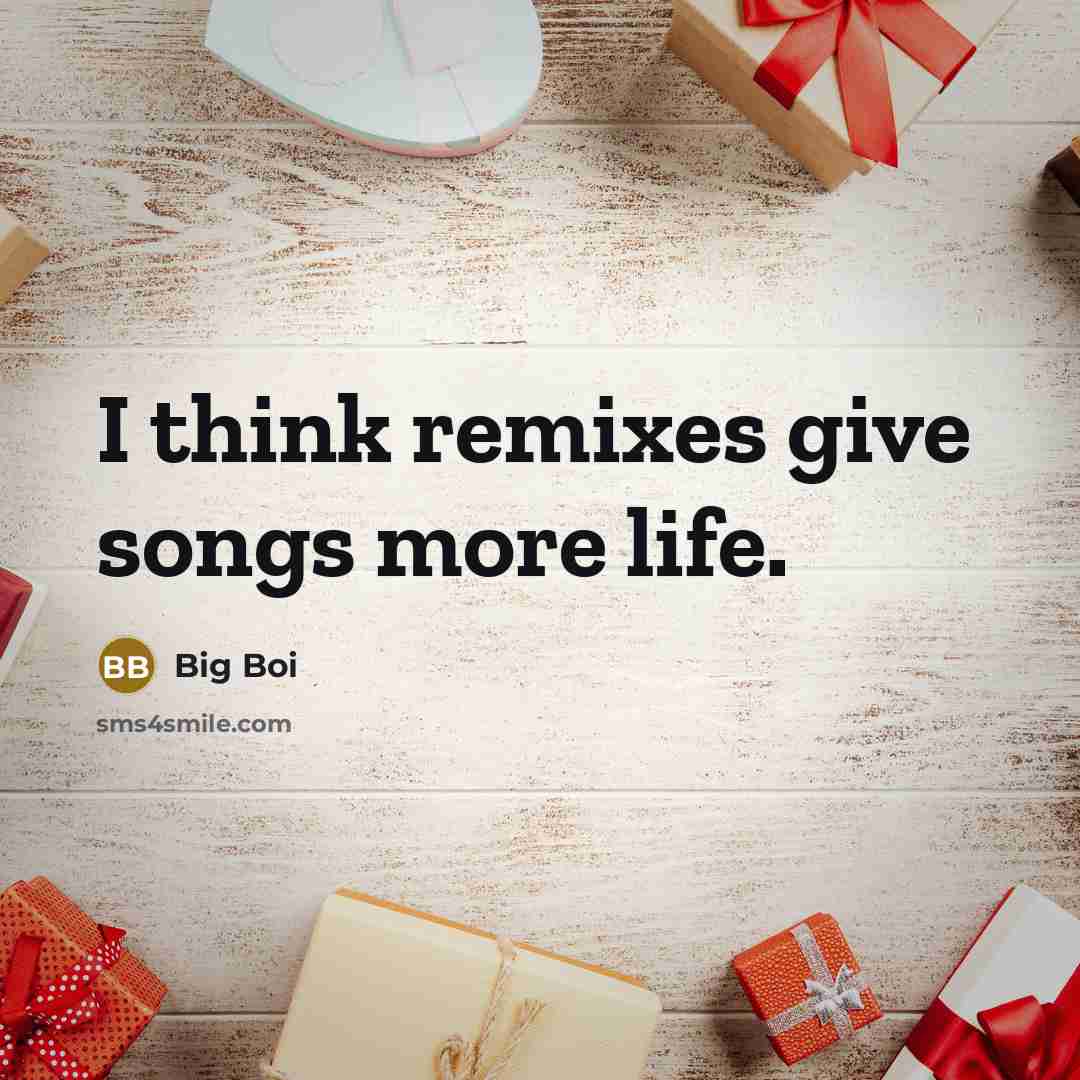 “I think remixes give songs more life.…” quote by Big Boi