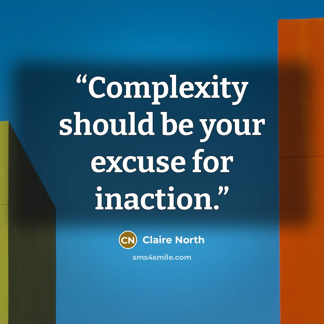 “Complexity should be your excuse for inaction.” quote by Claire North