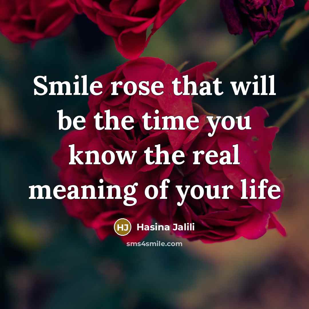 “Smile rose that will be the time you know the…” quote by Hasina Jalili
