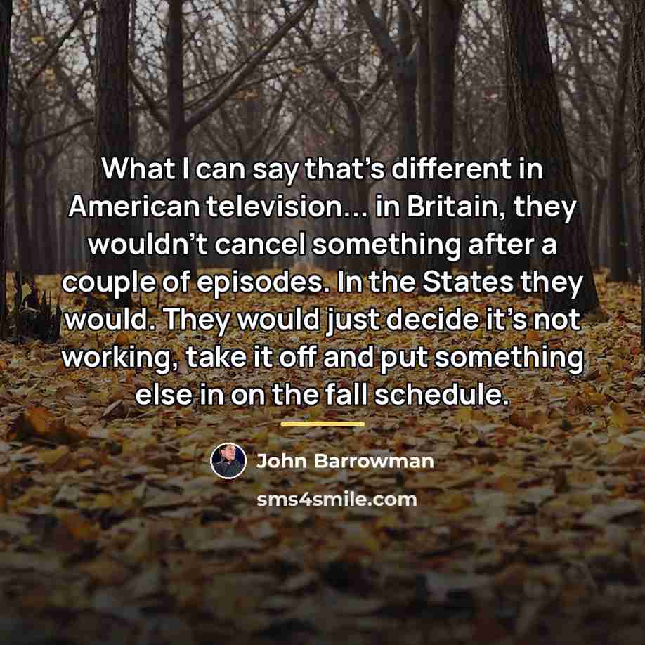 “What I can say that's different in American television... in…” quote by John Barrowman
