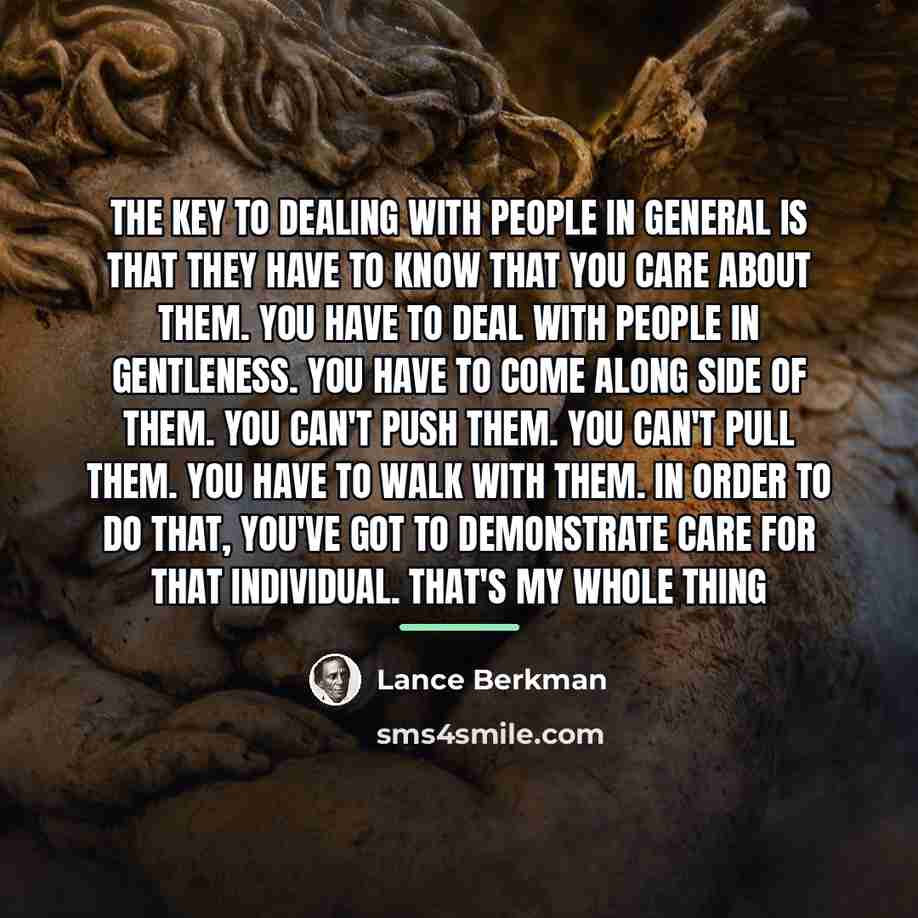 “The key to dealing with people in general is that…” quote by Lance Berkman