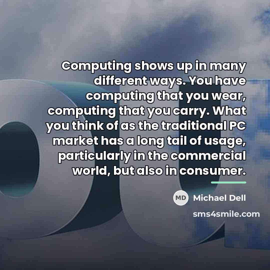 “Computing shows up in many different ways. You have computing…” quote by Michael Dell