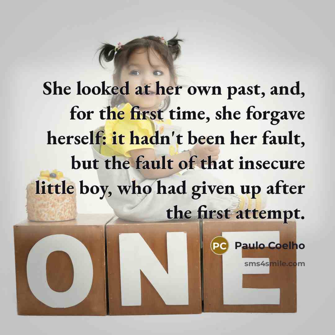 “She looked at her own past, and, for the first…” quote by Paulo Coelho