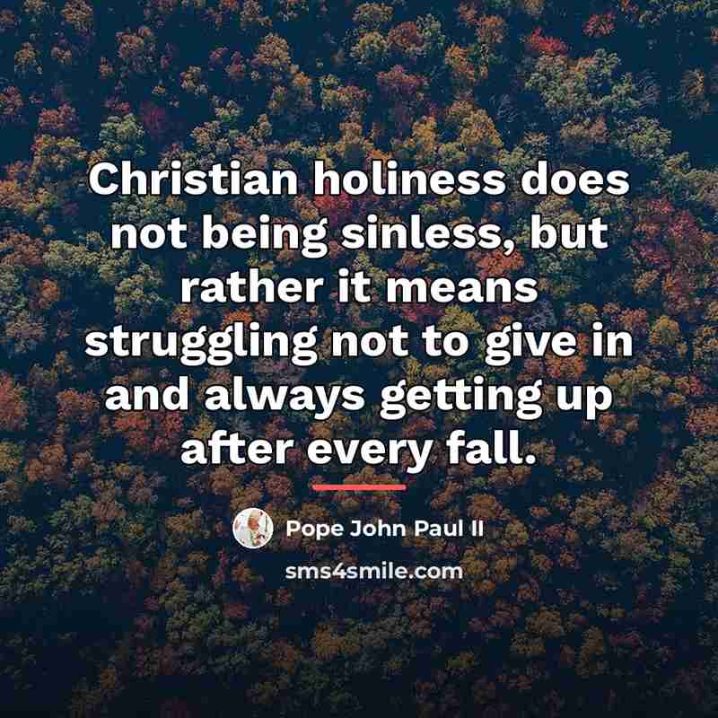 “Christian holiness does not being sinless, but rather it means…” quote by Pope John Paul II