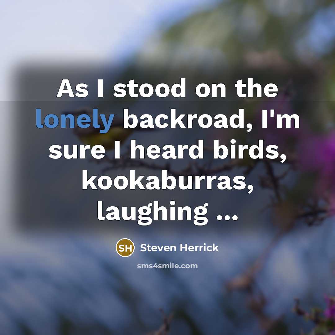 “As I stood on the lonely backroad, I'm sure I…” quote by Steven Herrick