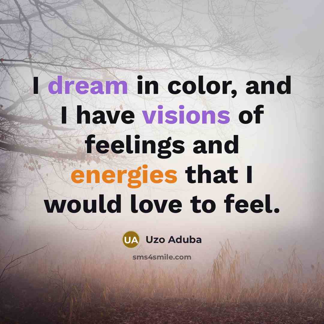 “I dream in color, and I have visions of feelings…” quote by Uzo Aduba