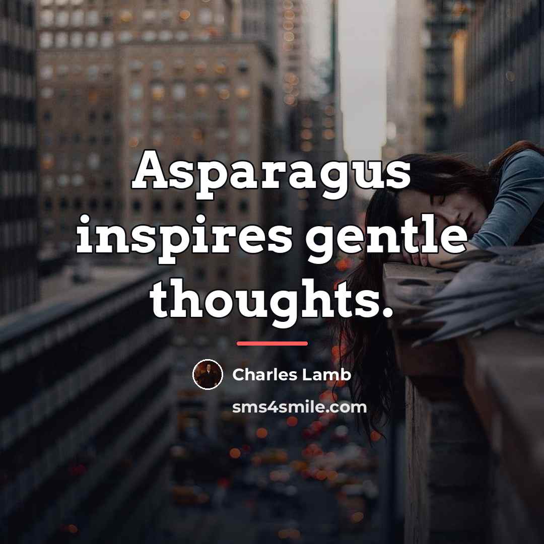 “Asparagus inspires gentle thoughts.…” quote by Charles Lamb
