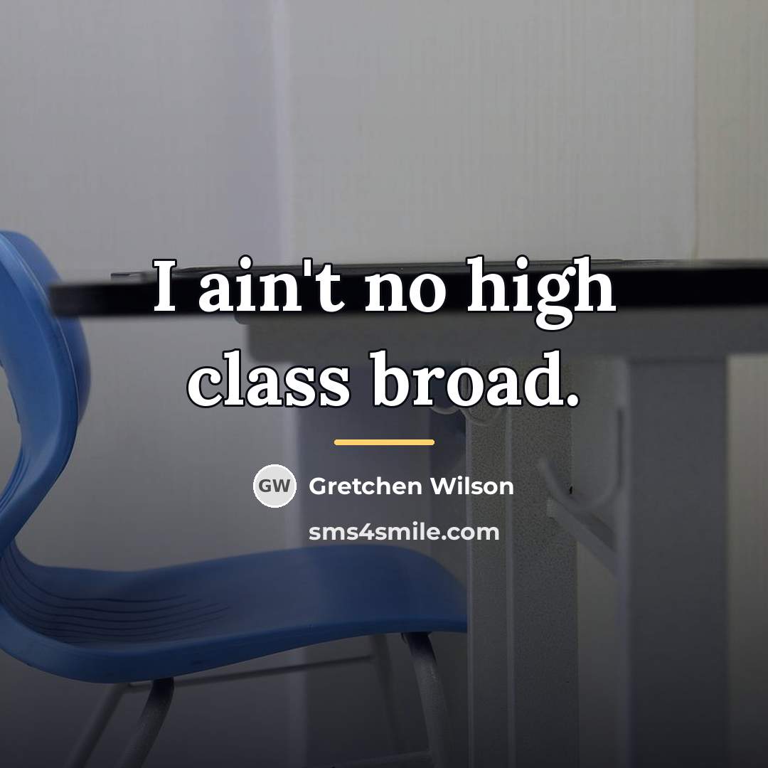 “I ain't no high class broad.…” quote by Gretchen Wilson