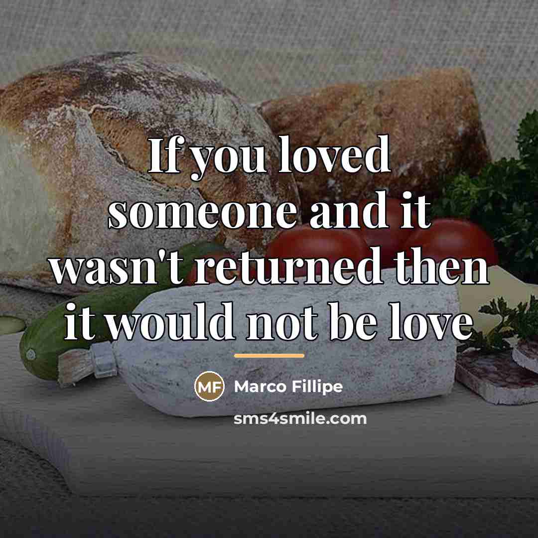 “If you loved someone and it wasn't returned then it…” quote by Marco Fillipe