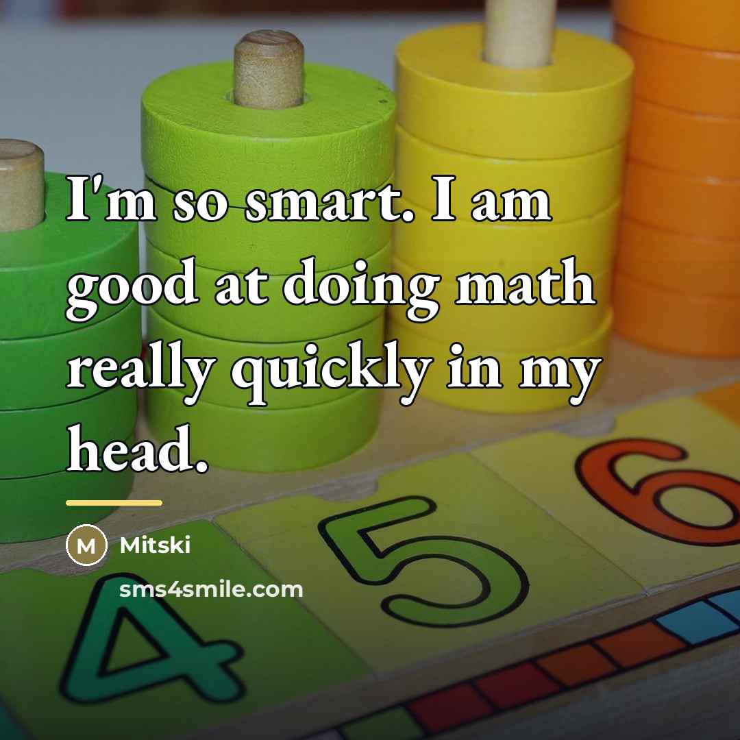 “I'm so smart. I am good at doing math really…” quote by Mitski
