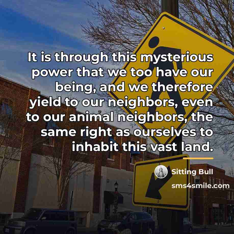 “It is through this mysterious power that we too have…” quote by Sitting Bull