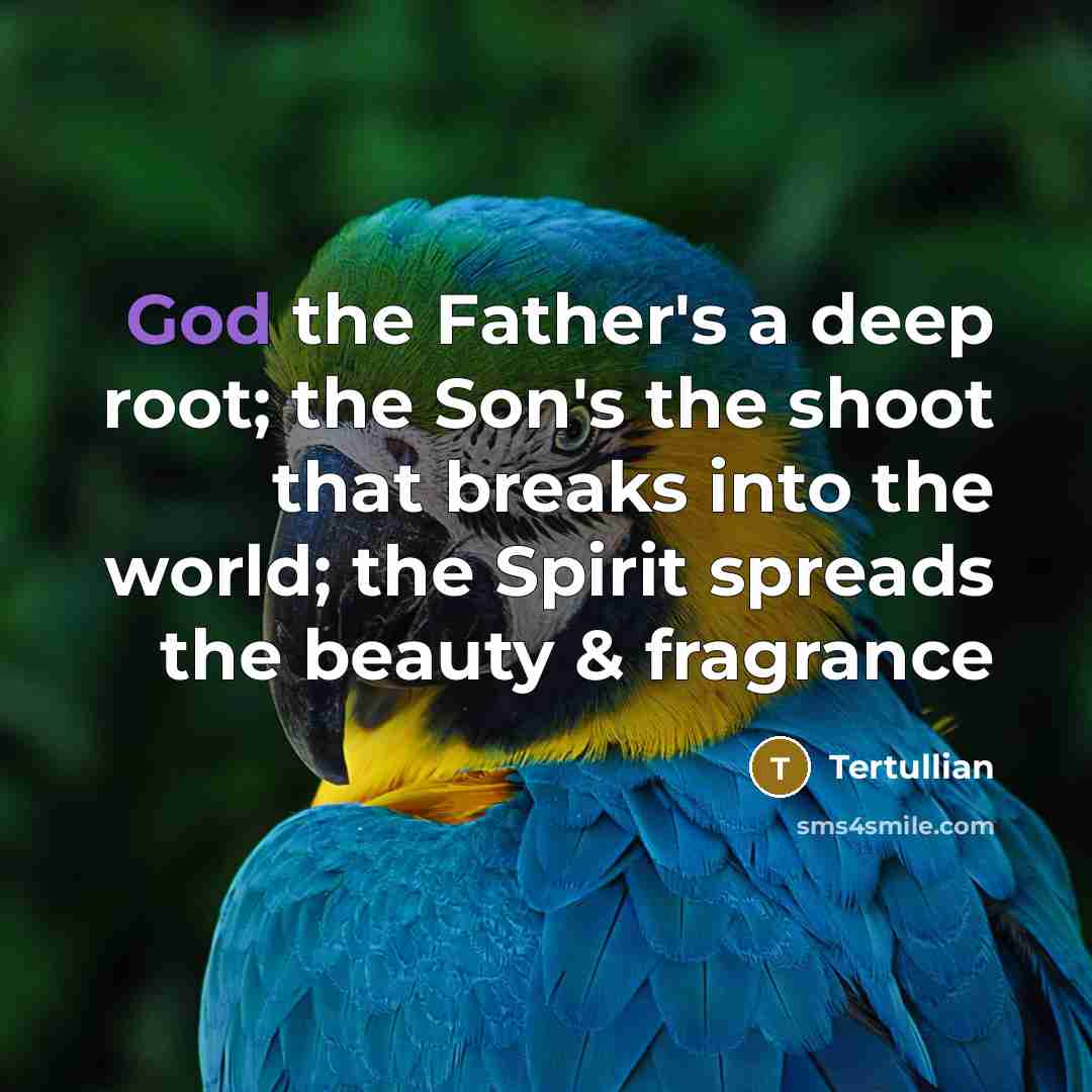 “God the Father's a deep root; the Son's the shoot…” quote by Tertullian