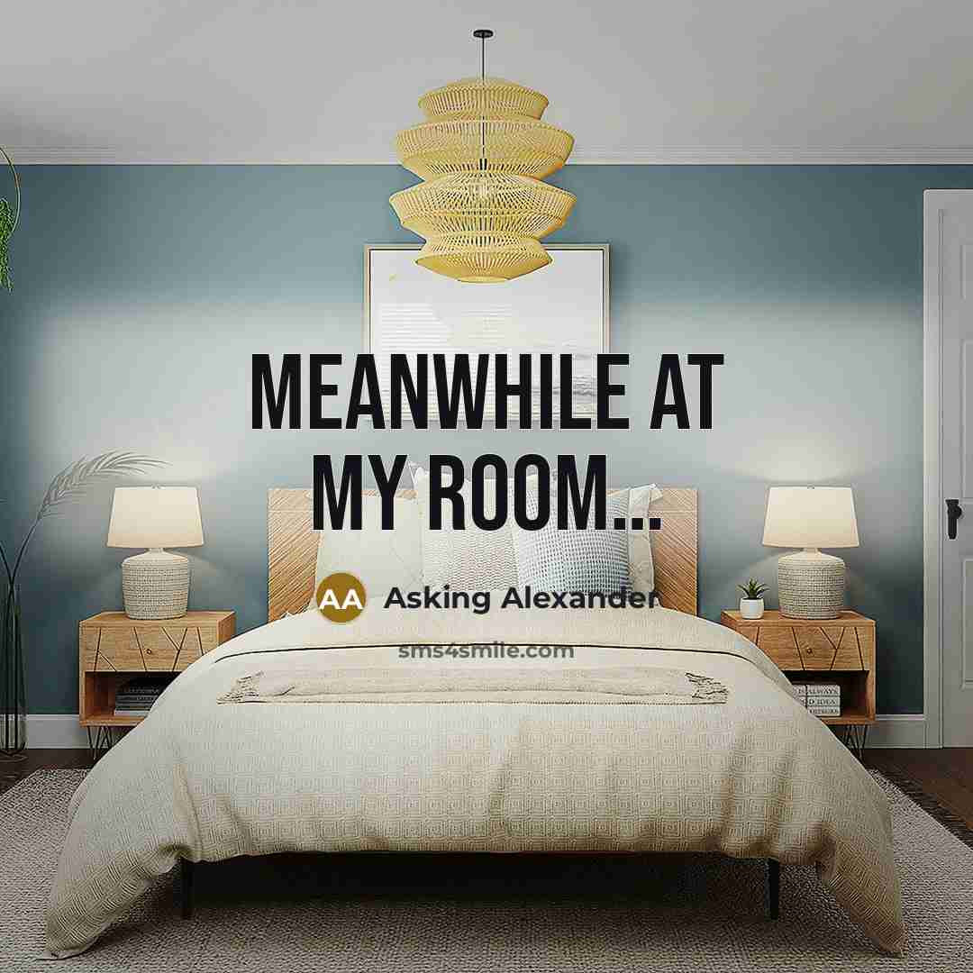 “Meanwhile at my room......…” quote by Asking Alexander