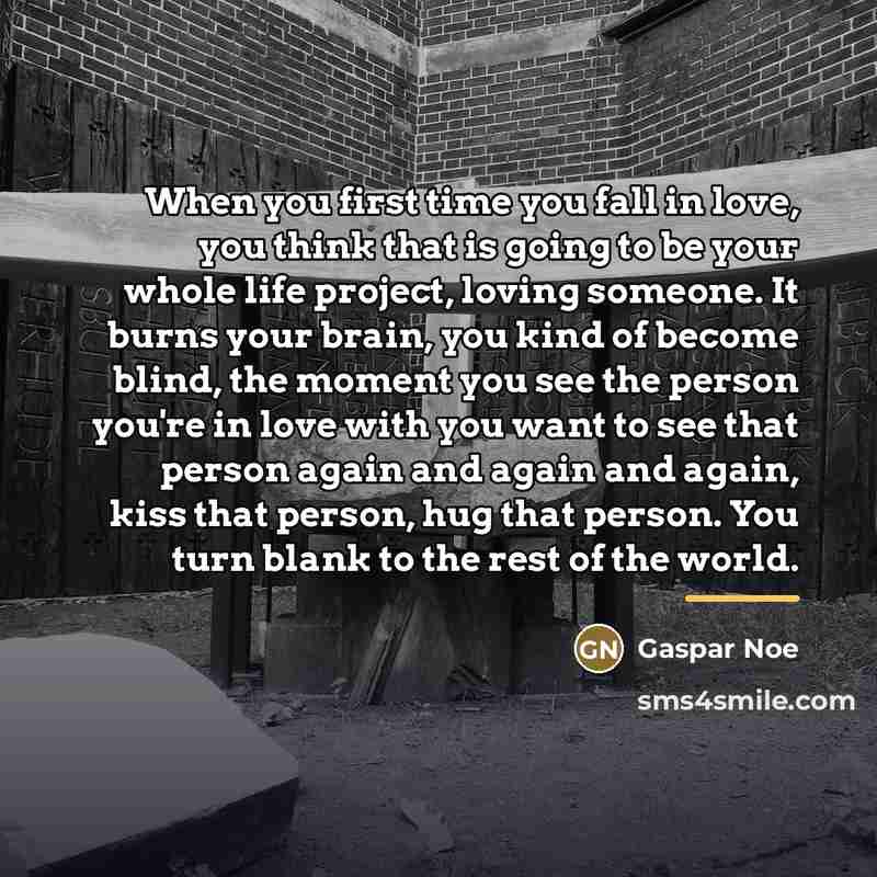“When you first time you fall in love, you think…” quote by Gaspar Noe