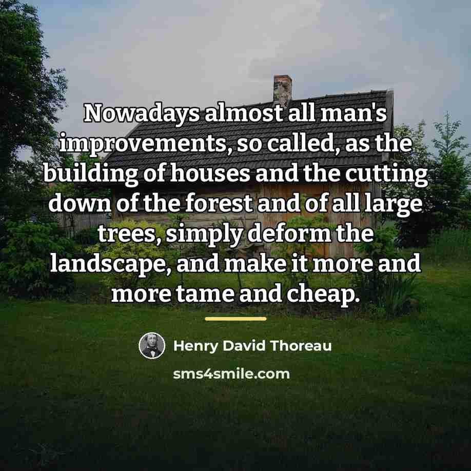 “Nowadays almost all man's improvements, so called, as the building…” quote by Henry David Thoreau