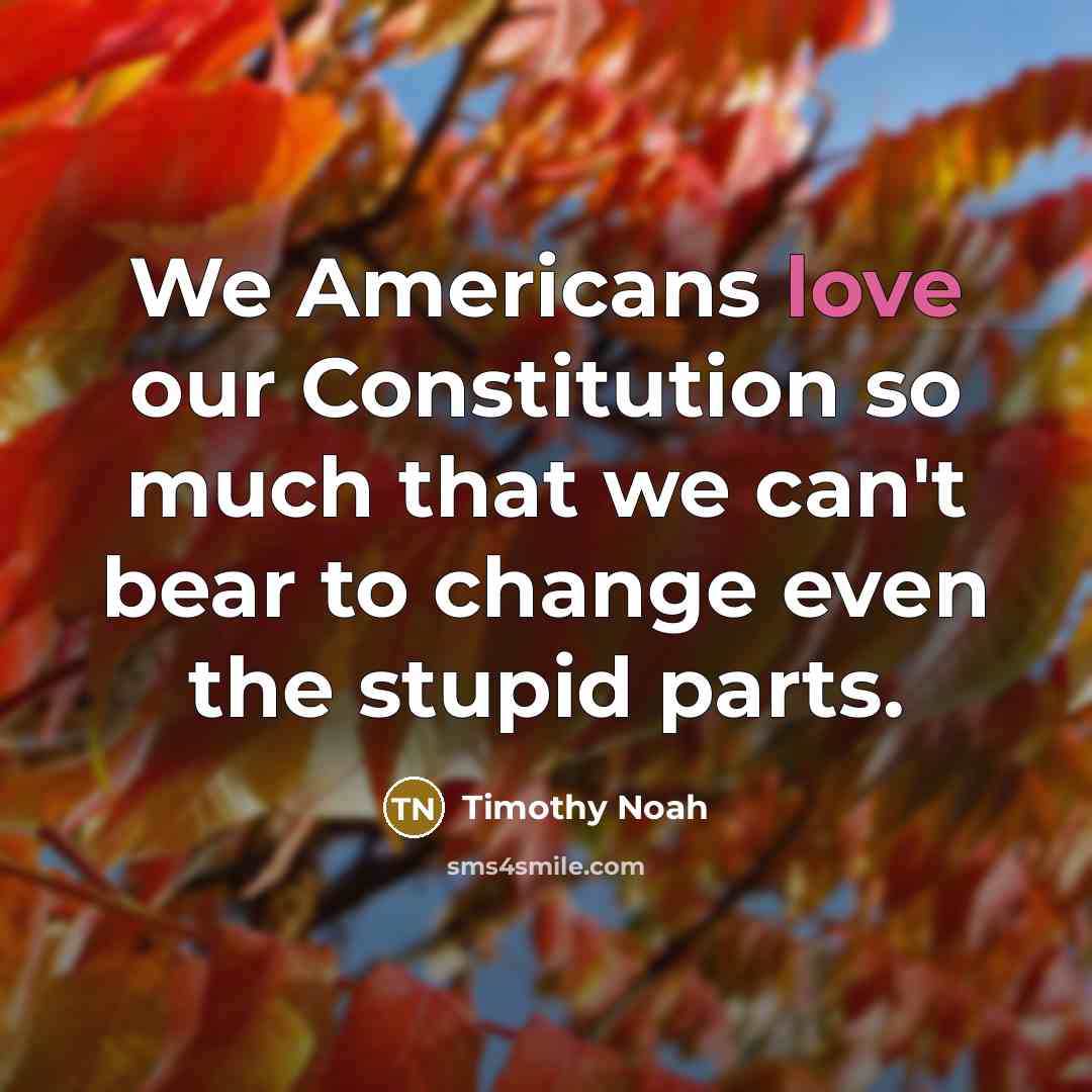 “We Americans love our Constitution so much that we can't…” quote by Timothy Noah