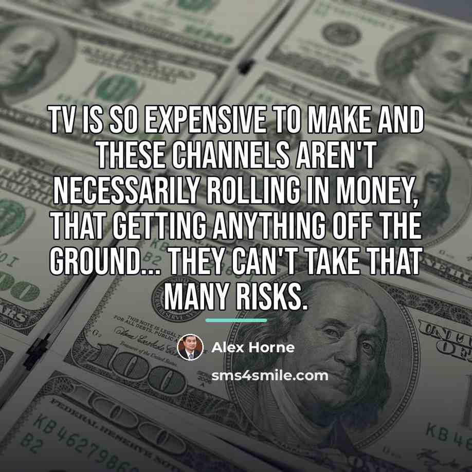 “TV is so expensive to make and these channels aren't…” quote by Alex Horne