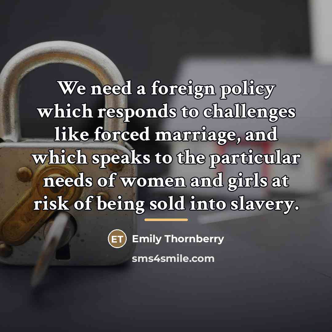 “We need a foreign policy which responds to challenges like…” quote by Emily Thornberry
