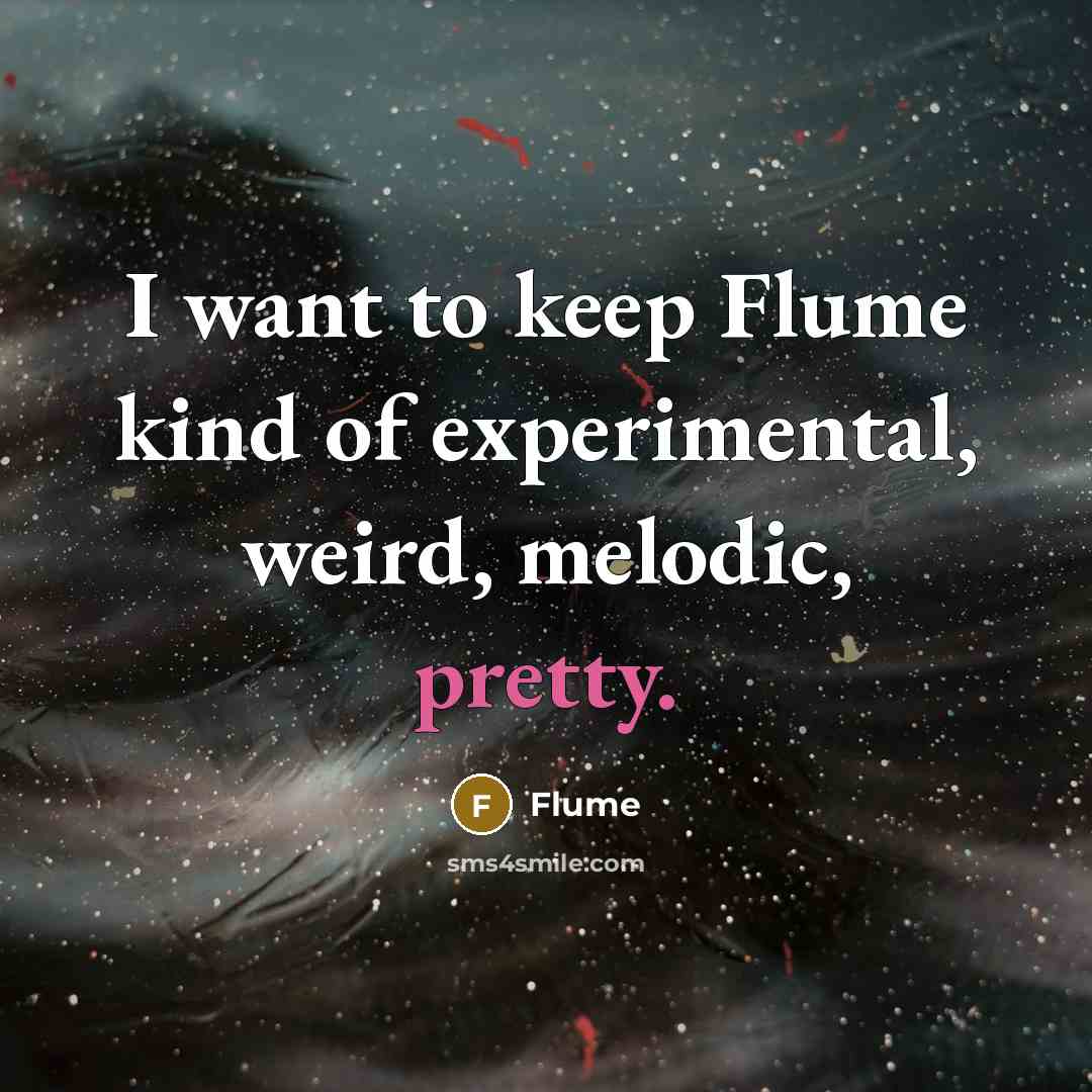 “I want to keep Flume kind of experimental, weird, melodic,…” quote by Flume