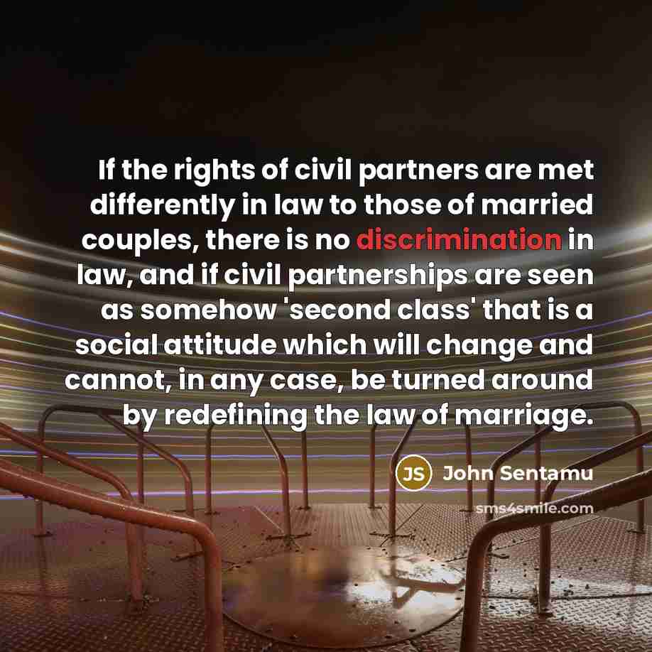 “If the rights of civil partners are met differently in…” quote by John Sentamu