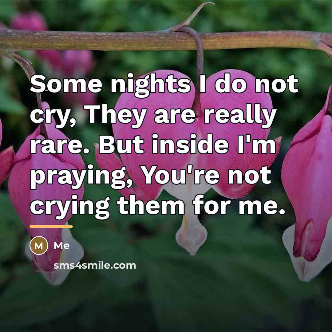 “Some nights I do not cry, They are really rare.…” quote by Me