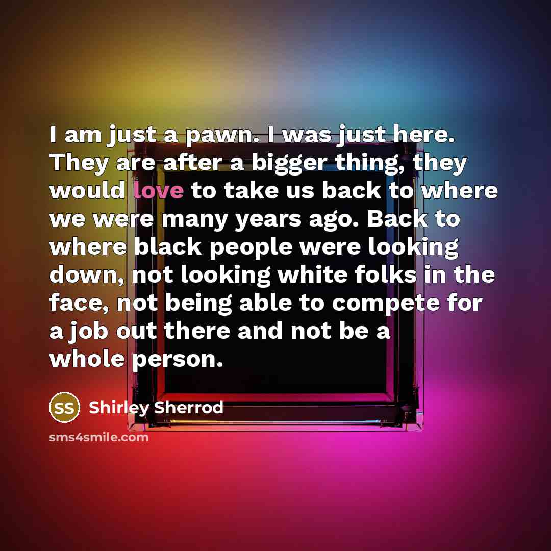 “I am just a pawn. I was just here. They…” quote by Shirley Sherrod