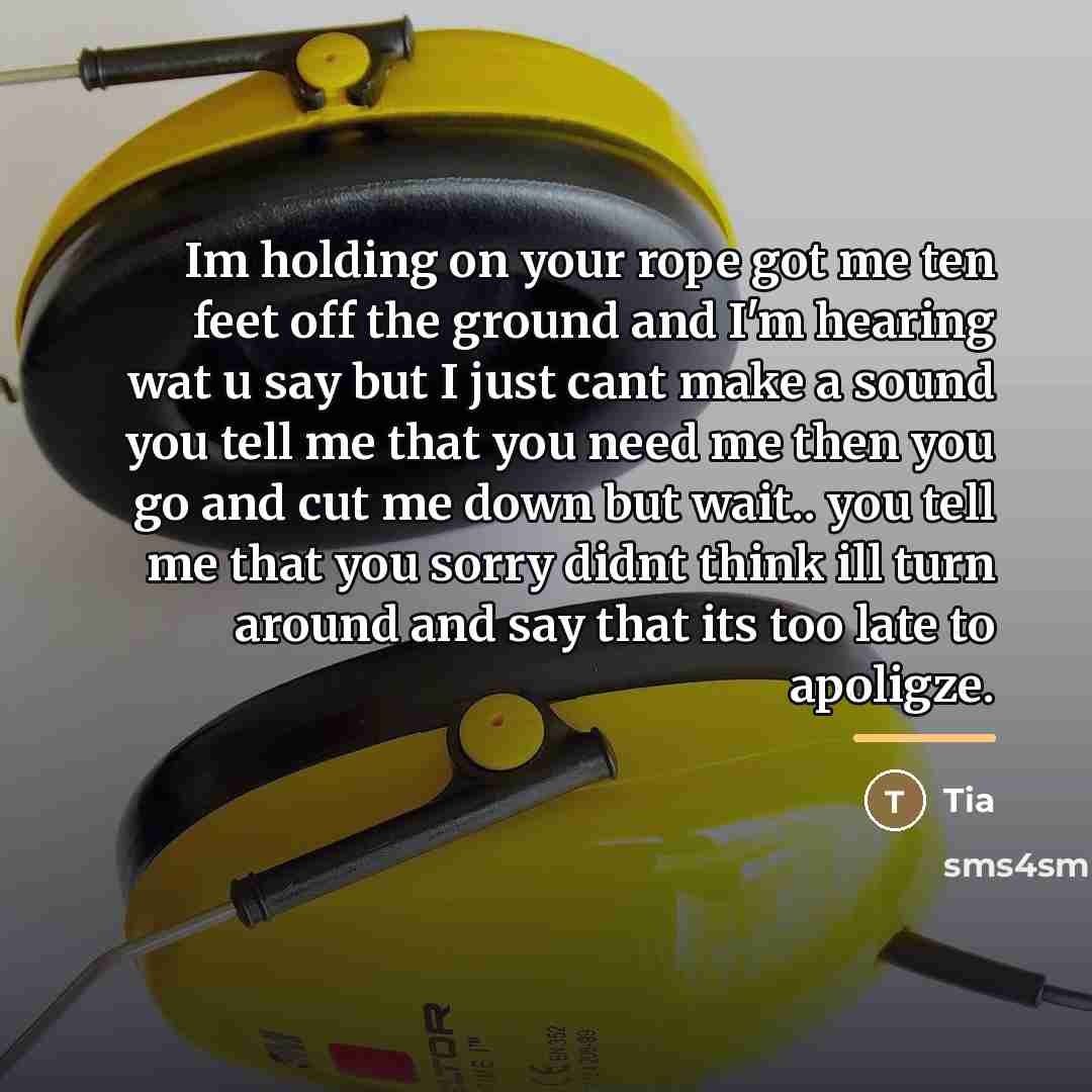 “Im holding on your rope got me ten feet off…” quote by Tia