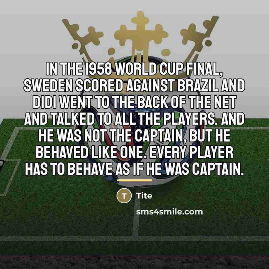 “In the 1958 World Cup final, Sweden scored against Brazil…” quote by Tite