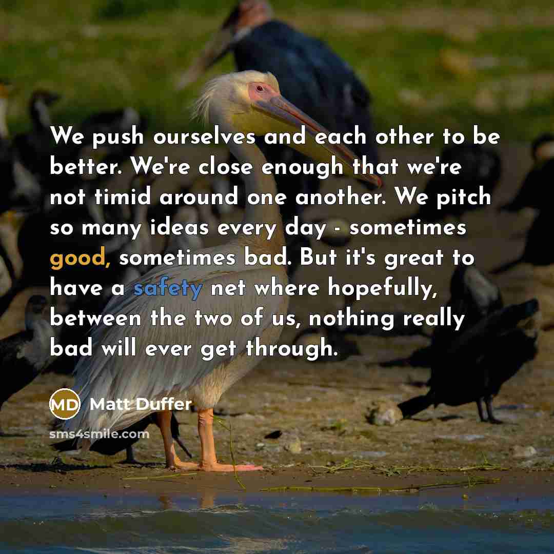 “We push ourselves and each other to be better. We're…” quote by Matt Duffer