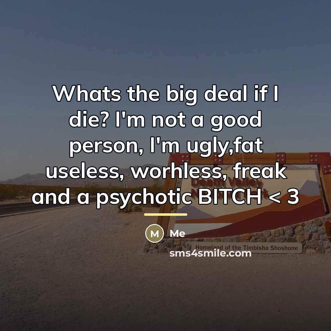 “Whats the big deal if I die? I'm not a…” quote by Me