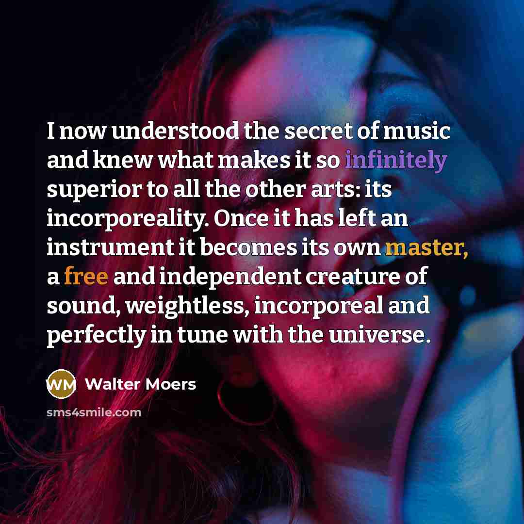“I now understood the secret of music and knew what…” quote by Walter Moers