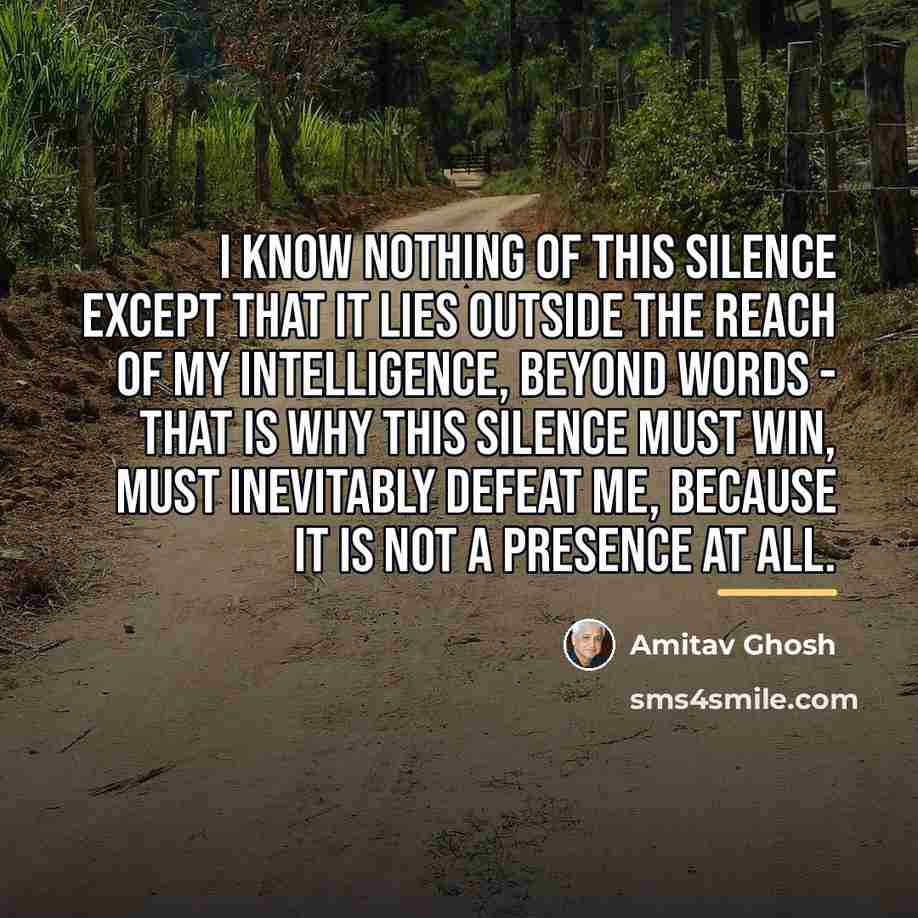 “I know nothing of this silence except that it lies…” quote by Amitav Ghosh