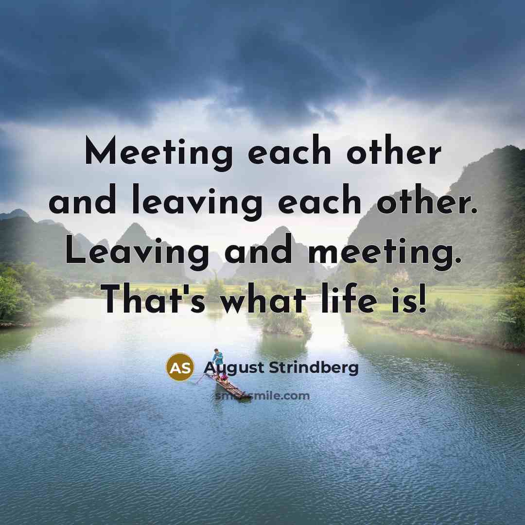 “Meeting each other and leaving each other. Leaving and meeting.…” quote by August Strindberg