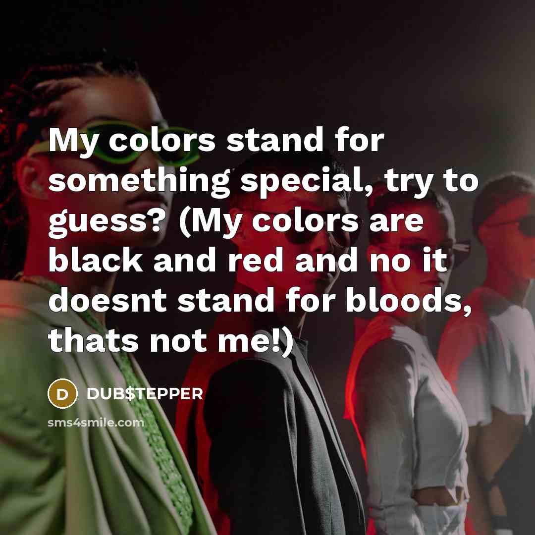 “My colors stand for something special, try to guess? (My colors are black and red and no it doesnt stand for bloods, thats not me!)” quote by DUB$TEPPER