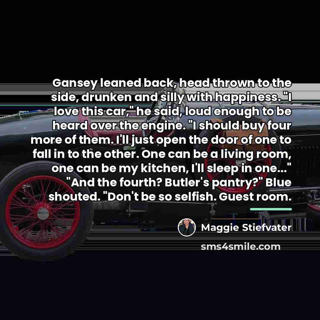 “Gansey leaned back, head thrown to the side, drunken and…” quote by Maggie Stiefvater