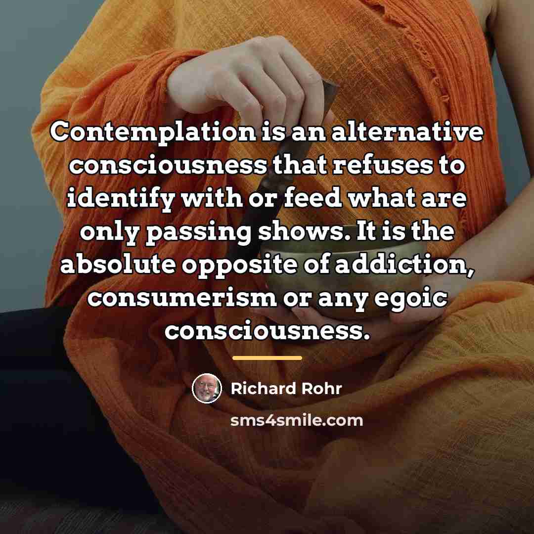 “Contemplation is an alternative consciousness that refuses to identify with…” quote by Richard Rohr